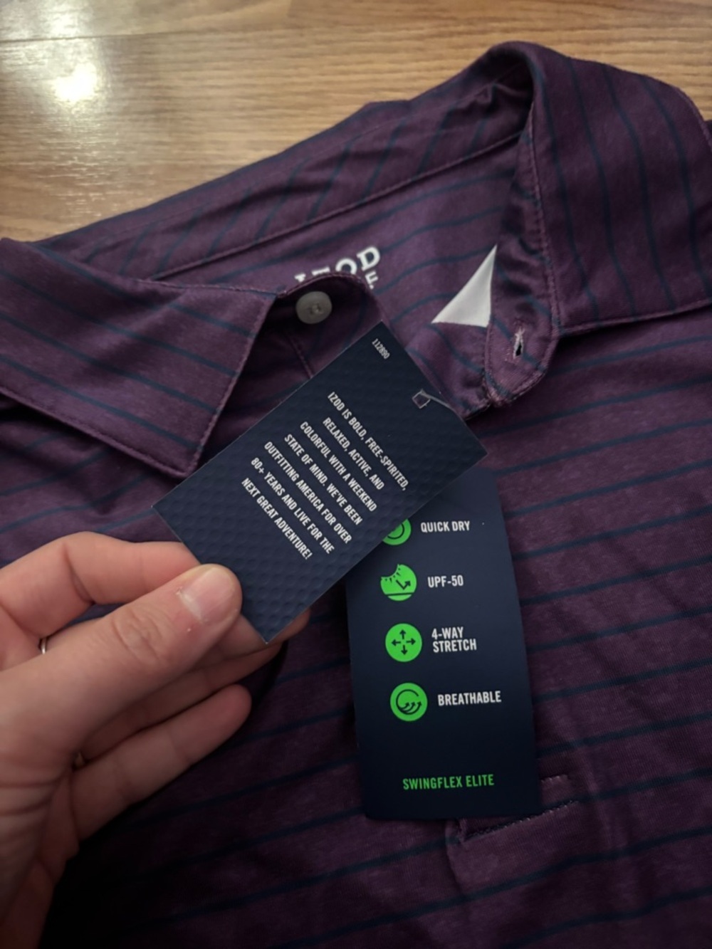 IZOD Swinflex Elite Golf Shirt Size Large - Picture 6 of 8